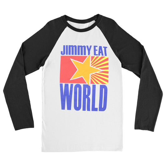 Jimmy Eat World Star Raglan (Black/White) Baseball Jersey Front