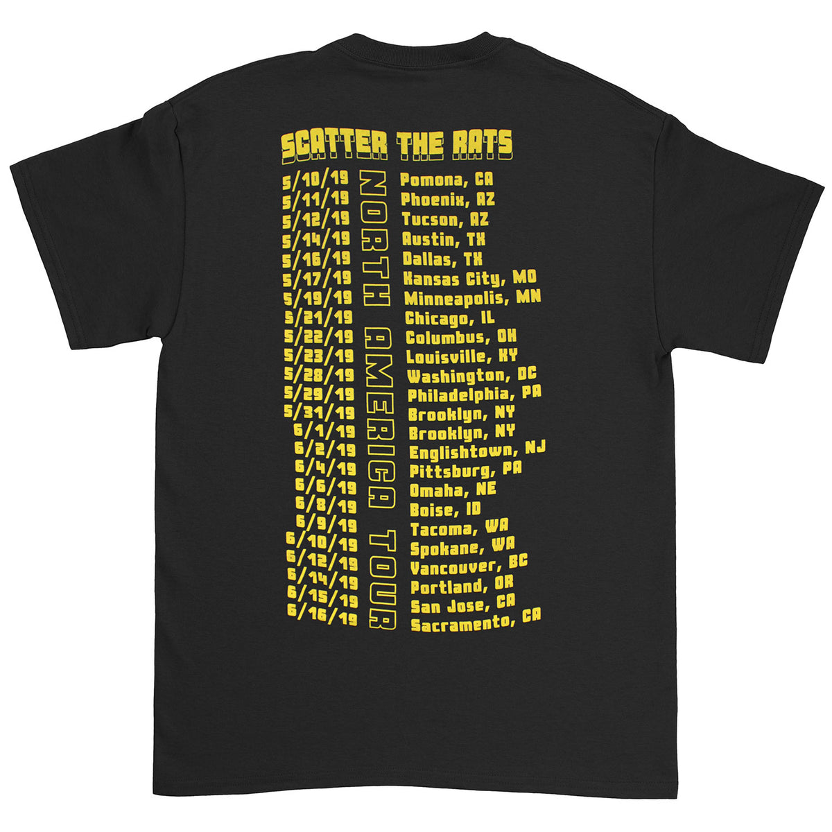 L7 Scatter The Rats North America Tour T-shirt Back