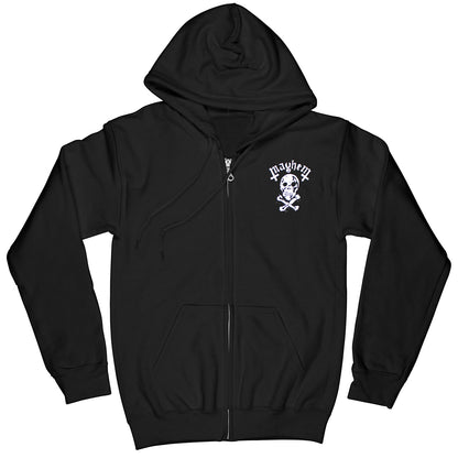 Mayhem Est. 1984 Skull Zip Up Hoodie Zippered Hooded Sweatshirt Front