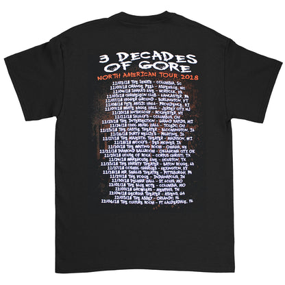 Cannibal Corpse 3 Decades Of Gore North American Tour 2018 T-shirt Back
