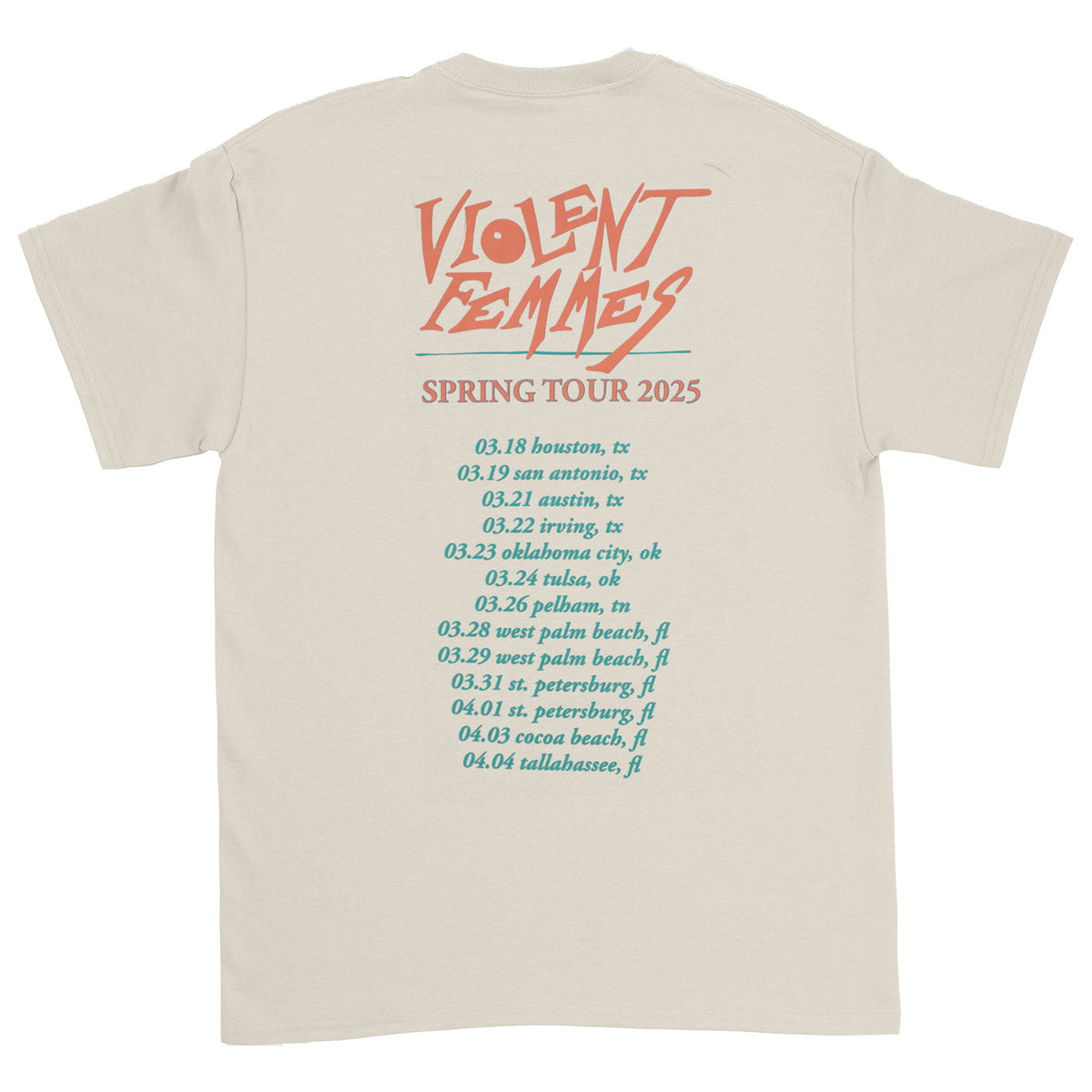 Violent Femmes Spring Tour 2025 T-shirt Back