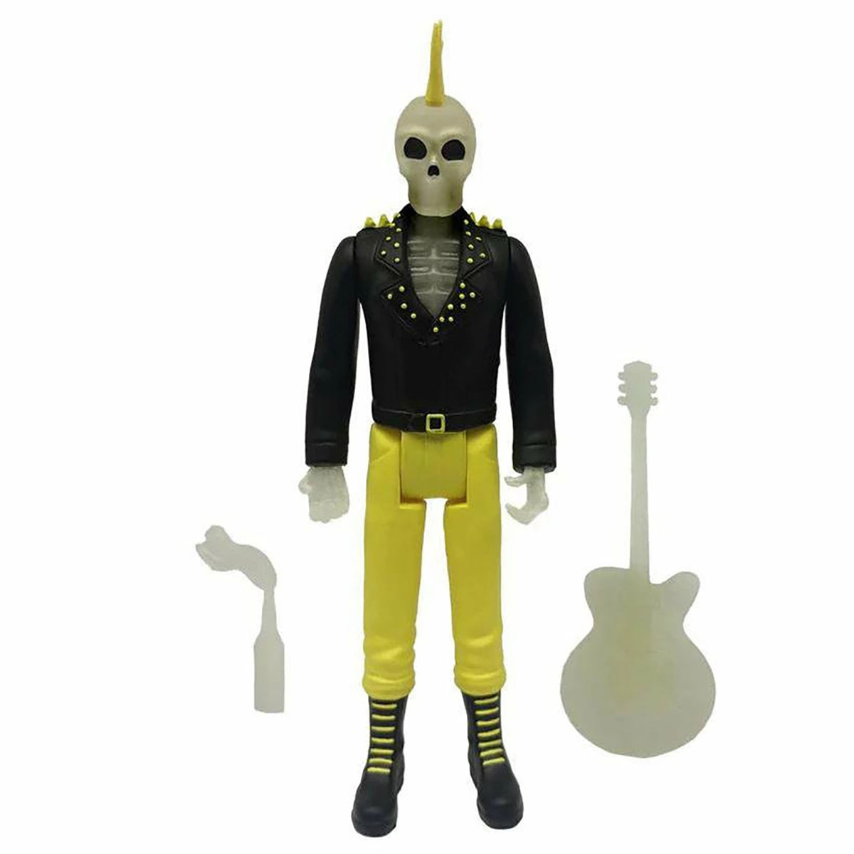 Rancid Super7 Skeletim (Yellow Glow) 3.75" ReAction Figure Action Figure Back