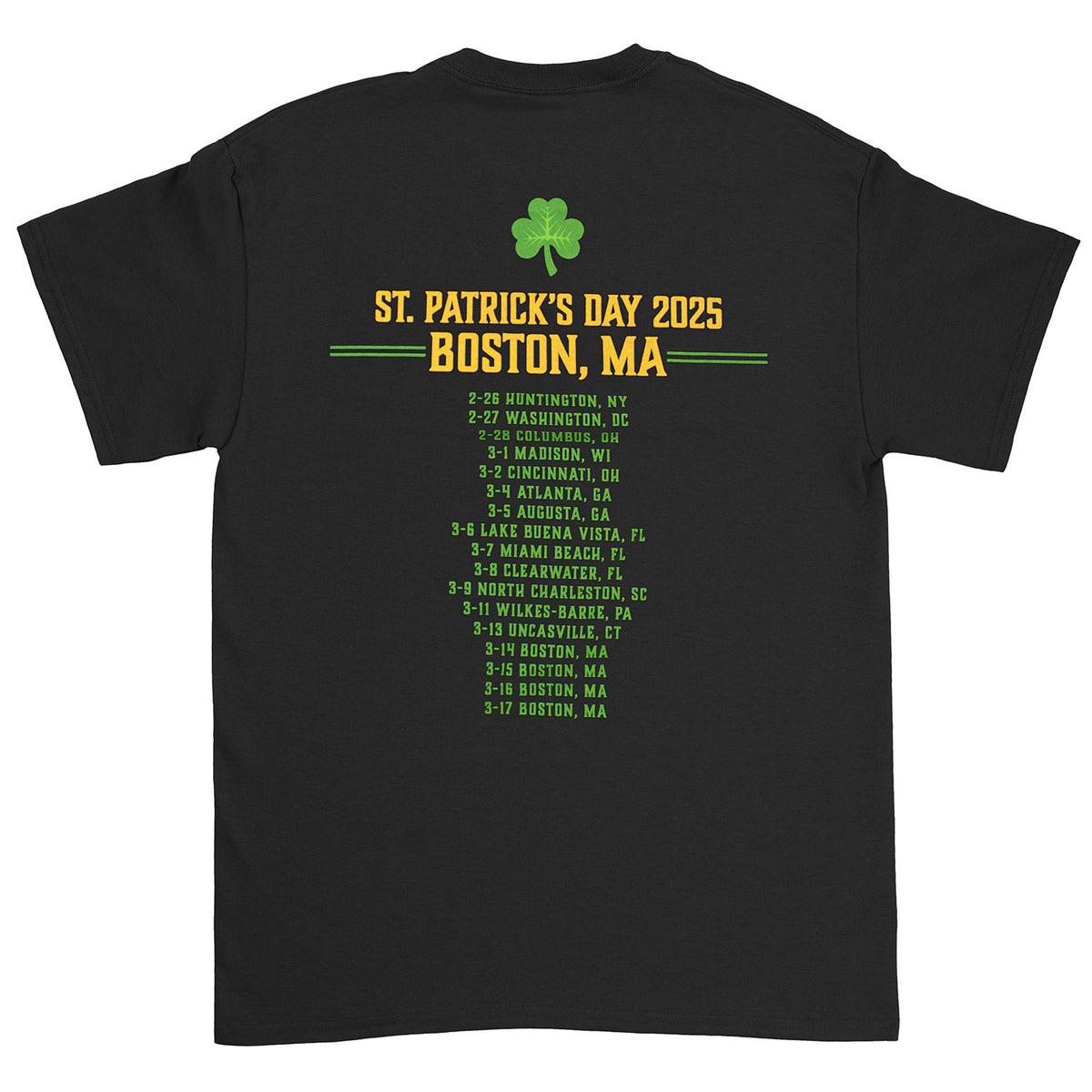 Dropkick Murphys St. Patrick's Day 2025 Boston, MASS. T-shirt Back