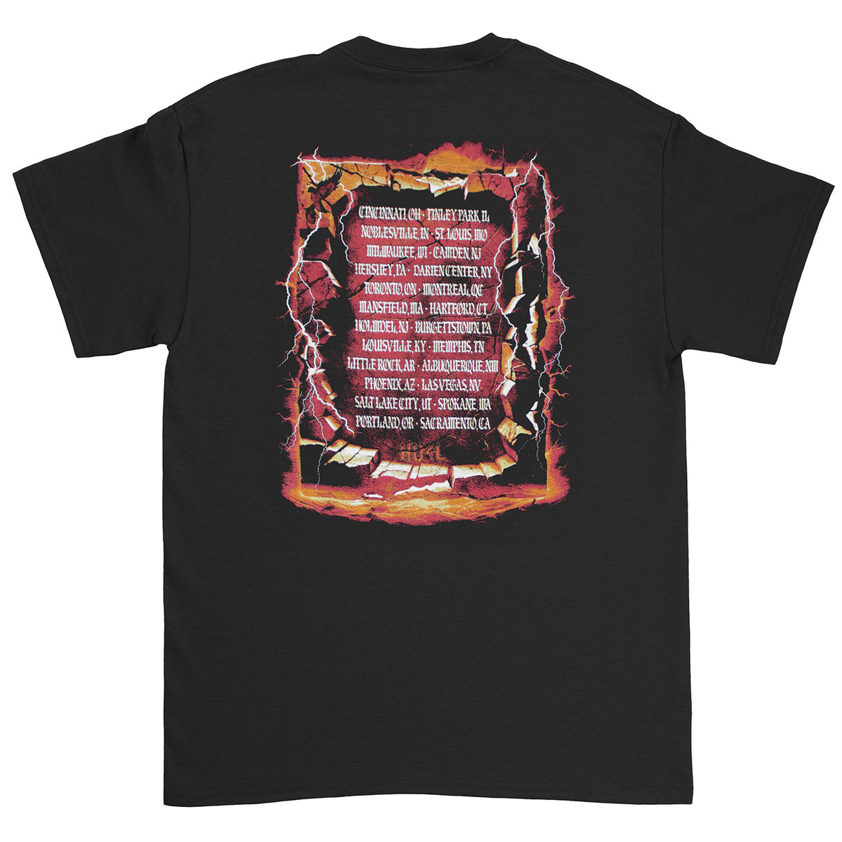 Hollywood Undead Lightning Tour T-shirt Back