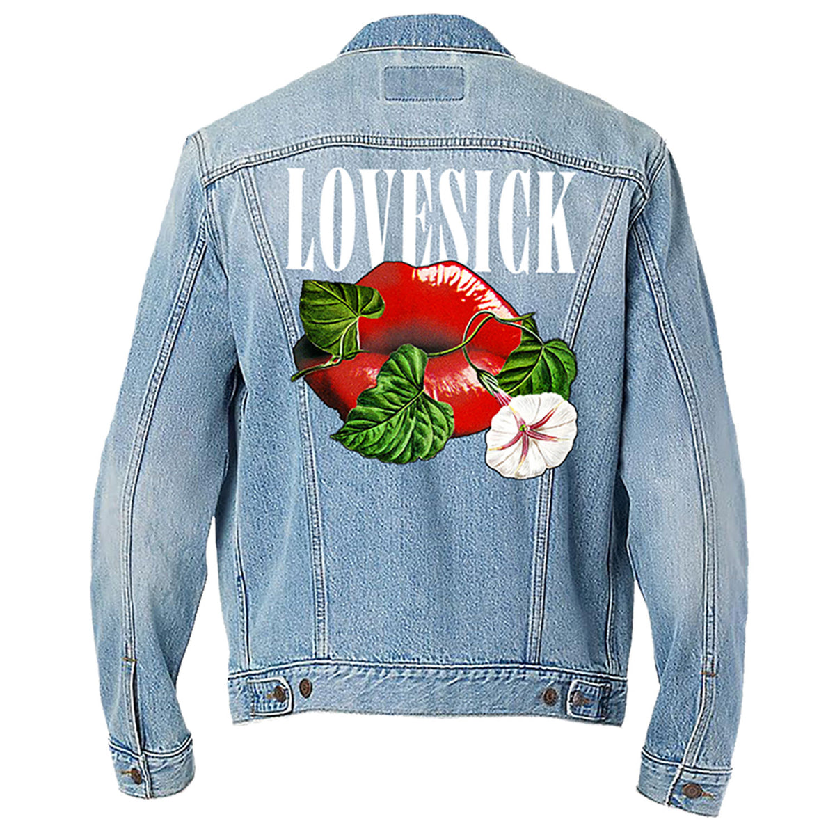 The Happy Fits Lovesick Denim Trucker Jacket Denim Jacket Back