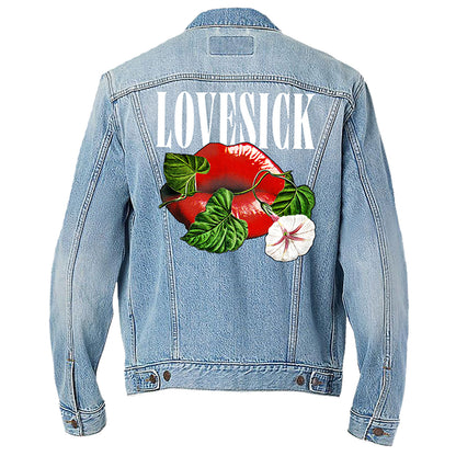 The Happy Fits Lovesick Denim Trucker Jacket Denim Jacket Back
