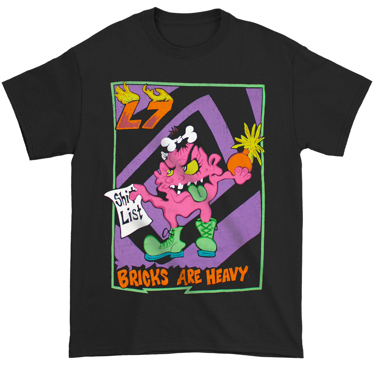 L7 Bricks Are Heavy List T-shirt Front