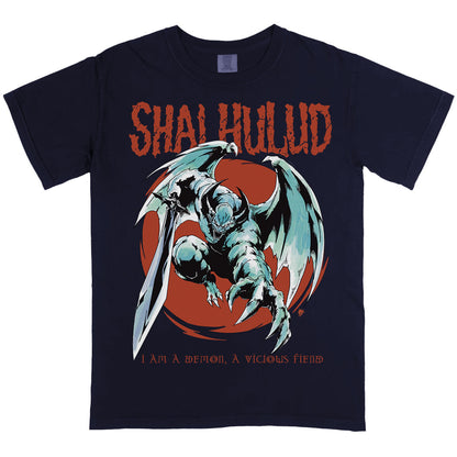 Shai Hulud Given Flight By Demon's Wings by Jon Mayo (Navy) (Rockabilia Exclusive) T-shirt Front