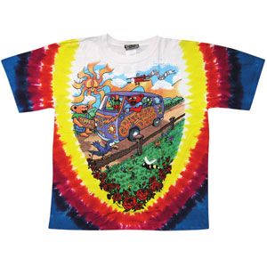 Grateful Dead Summer Tour Bus Tie Dye T-shirt Front