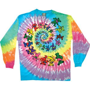 Spiral Bears Tie Dye  Long Sleeve