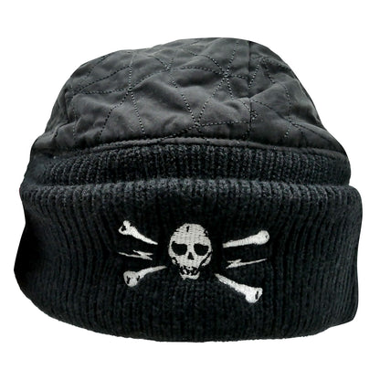 The Clash Skull & Crossbones Quilted Cap with Knitted Bill Quilted Visor Cap
