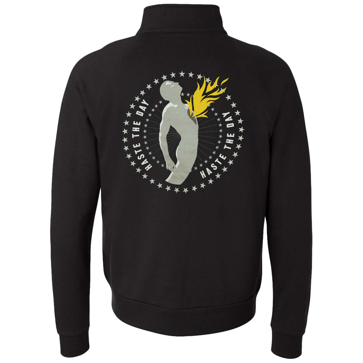 Haste The Day Burning Heart Jogger Sweatshirt Back