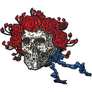 Grateful Dead Skull Rose Logo Embroidered Patch Front