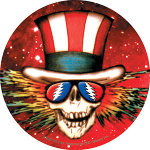 Grateful Dead Uncle Sam Head Round Sticker Front