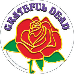 Grateful Dead Rose w/ Logo Round Clear Sticker Front