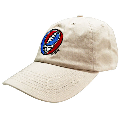 Light Khaki Cap/Embroidered Steal Your Face Logo Baseball Cap