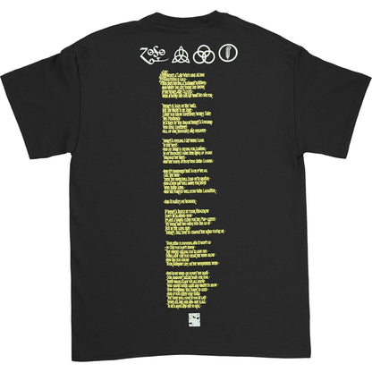 Led Zeppelin Stairway With Lyrics On Back Tee T-shirt Back