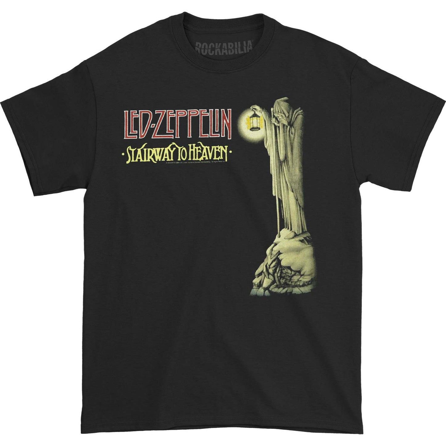 Led Zeppelin Stairway With Lyrics On Back Tee T-shirt Front