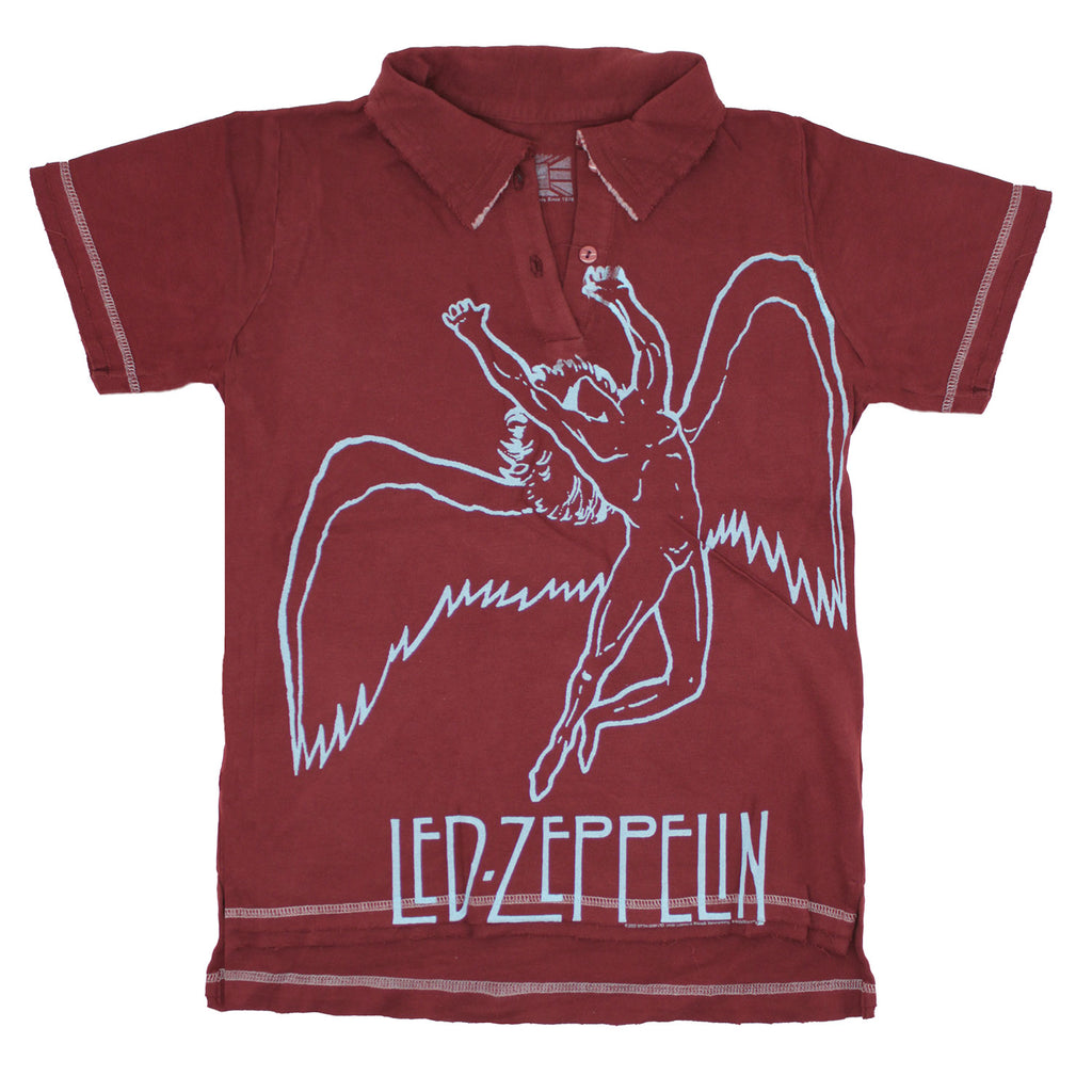 Led Zeppelin Swan Girls Jr Polo Shirt