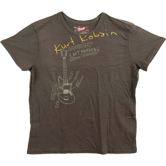 Nirvana Left Handed Guitar Vintage T-shirt Front