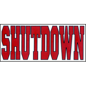 Shutdown Sticker Front