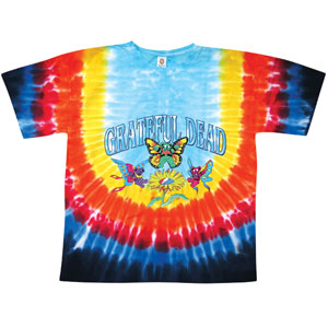 Grateful Dead Butterfly Bears Tie Dye T-shirt Front