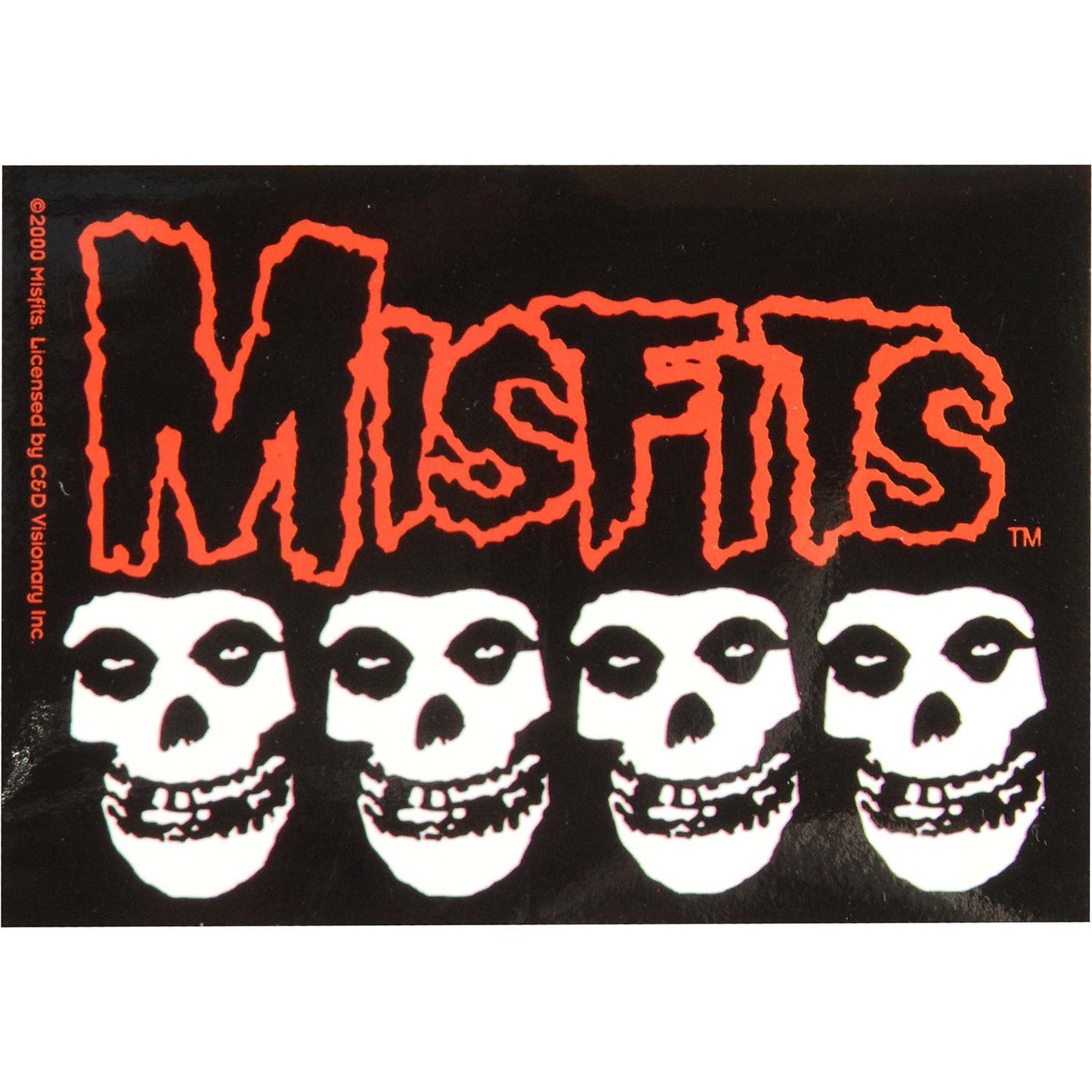 Misfits 4 Skulls Sticker Front