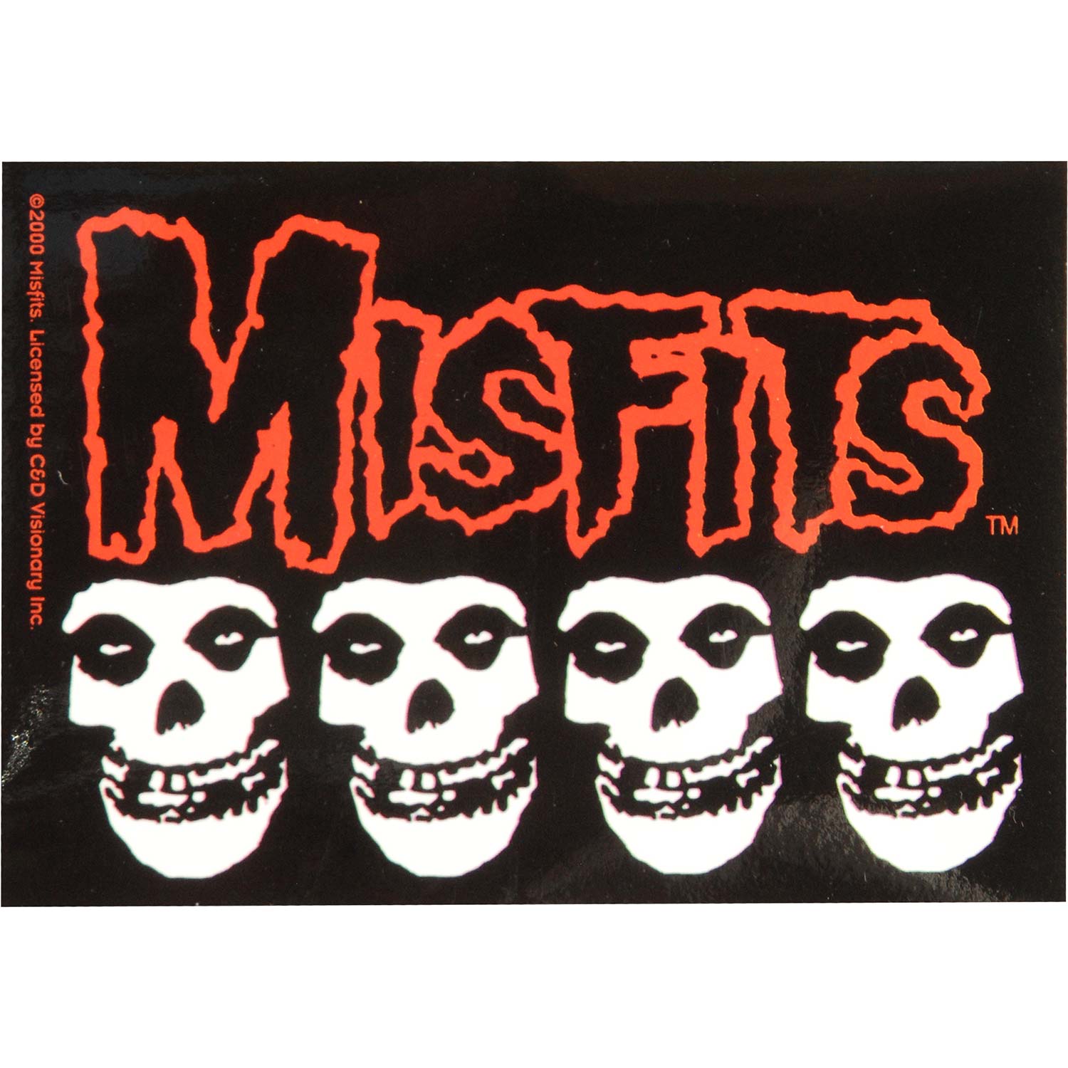 Misfits 4 Skulls Sticker Front