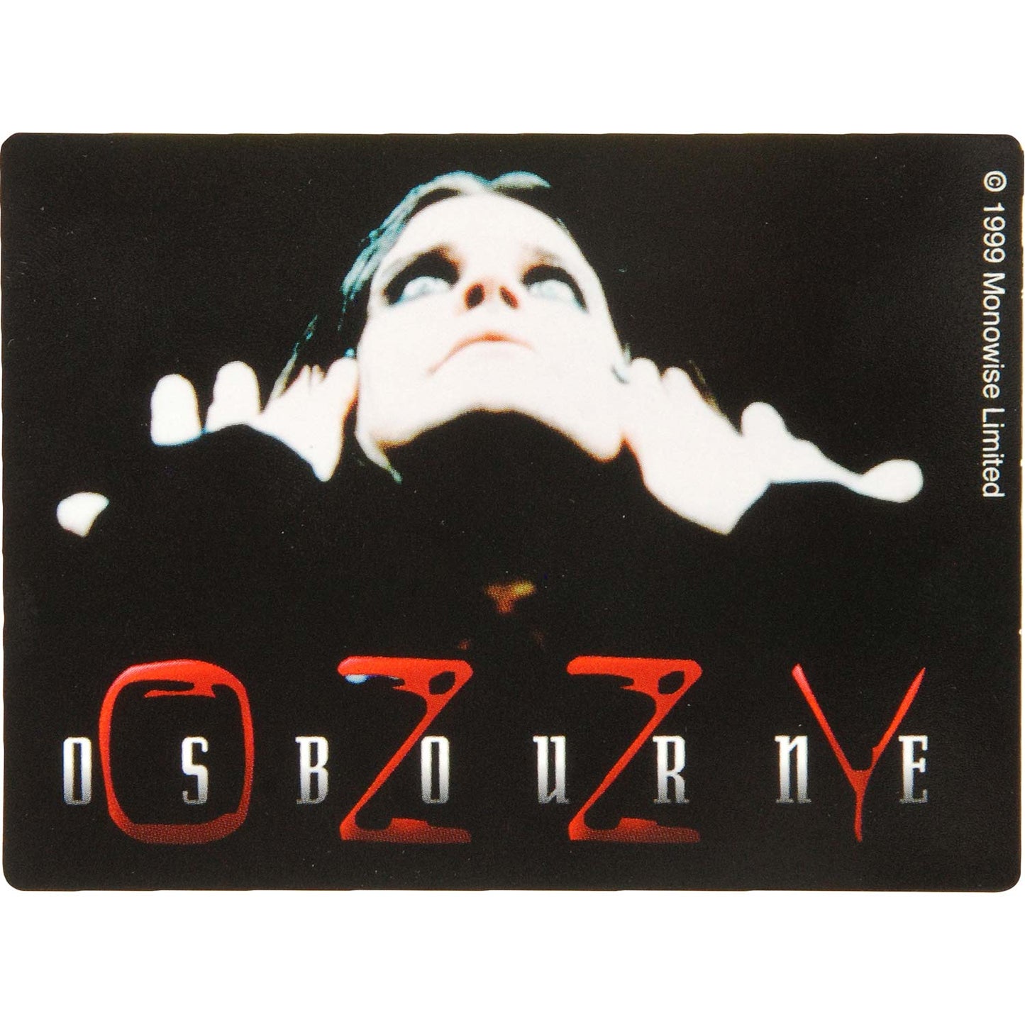Ozzy Osbourne Ozzy With White Face Photo & Red Ozzy Logo (4" x 3") Sticker