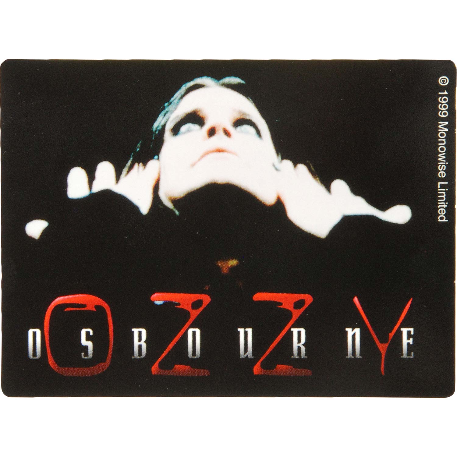 Ozzy Osbourne Ozzy With White Face Photo & Red Ozzy Logo (4" x 3") Sticker