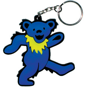 Grateful Dead Blue Bear Rubber Key Chain Front