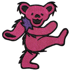 Grateful Dead Pink Bear Embroidered Patch Front