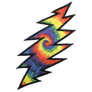 Grateful Dead Tie Dye Bolt Embroidered Patch Front