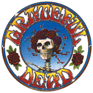 Grateful Dead Skull & Roses Logo Round Sticker Front