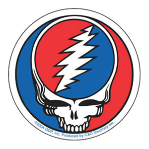 Grateful Dead Medium Steal Your Face Round Clear Sticker Front