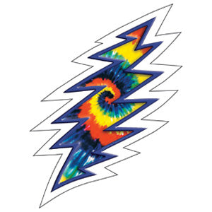 Grateful Dead Tie Dye Bolt Clear Sticker Front