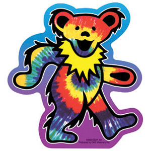 Grateful Dead Tie Dye Bear Sticker Front