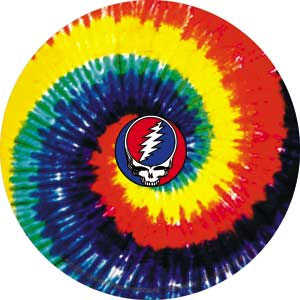 Grateful Dead Steal Your Face Swirl Round Sticker Front