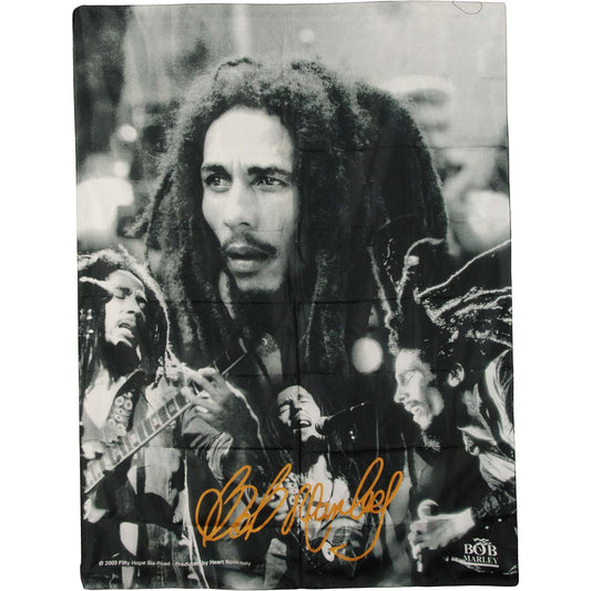 Bob Marley BW Collage Poster Flag Front