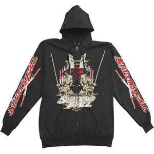 Shadows Fall Warrior Zippered Hooded Sweatshirt Front