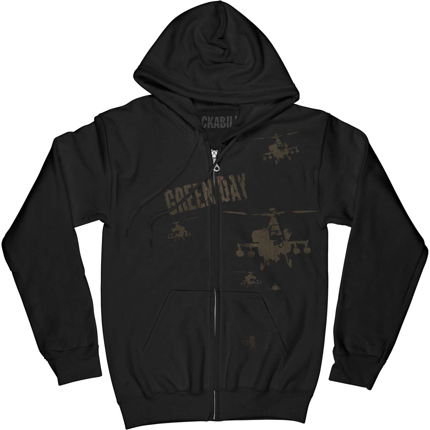 Green Day Zippered Hooded Sweatshirt