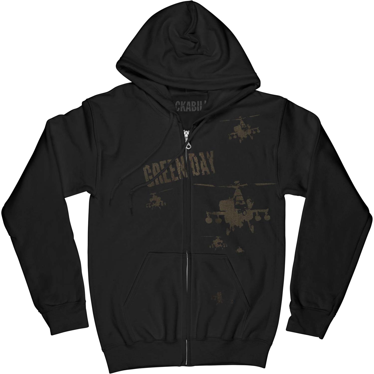 Green Day Zippered Hooded Sweatshirt