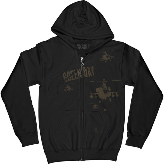 Green Day Zippered Hooded Sweatshirt