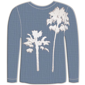 Eagles Blue Vintage Thermal  Long Sleeve Back