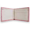 Pink Bi-Fold Heart Logo Wallet With Stretch Closure Strap Bi-Fold Wallet