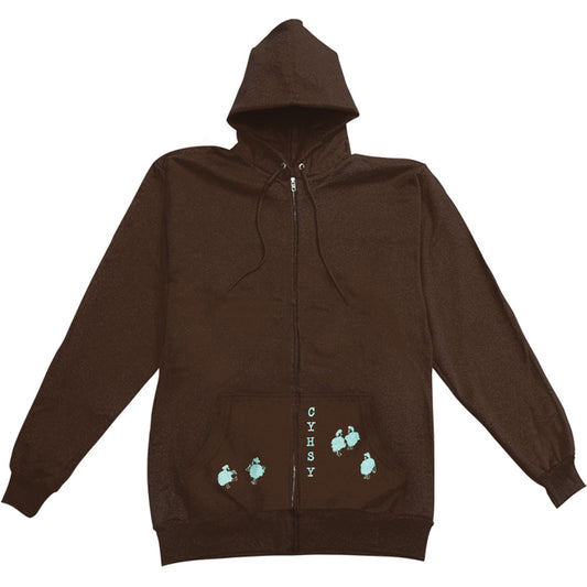 Clap Your Hands Say Yeah Zippered Hooded Sweatshirt Front