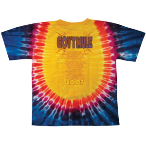 Govt Mule 2007 Tour Tie Dye T-shirt Back