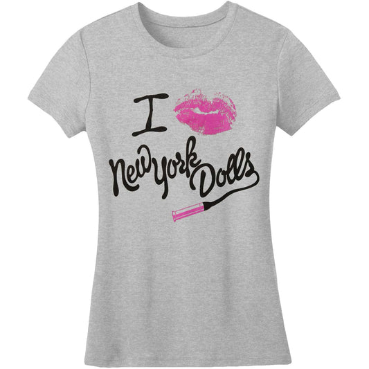 New York Dolls Lips - Ladies Soft Junior Top Front