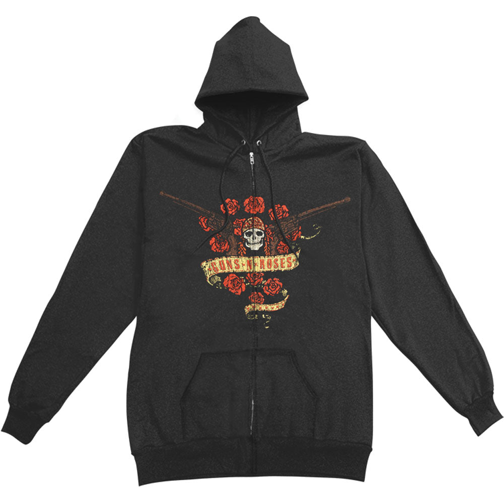 Guns N Roses Zippered Hooded Sweatshirt Front