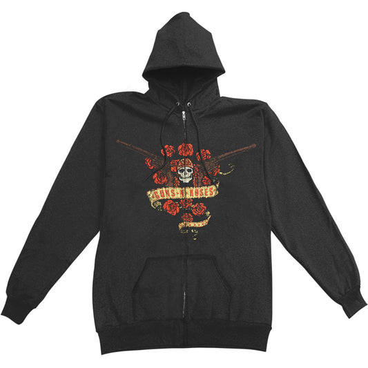 Guns N Roses Zippered Hooded Sweatshirt Front